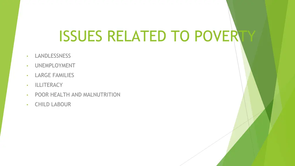 issues related to poverty