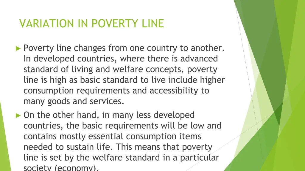 variation in poverty line