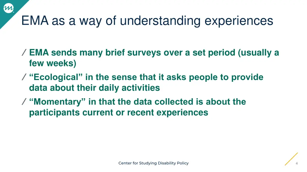 ema as a way of understanding experiences