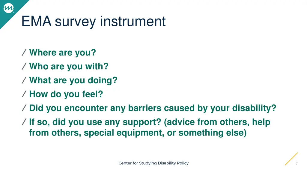 ema survey instrument