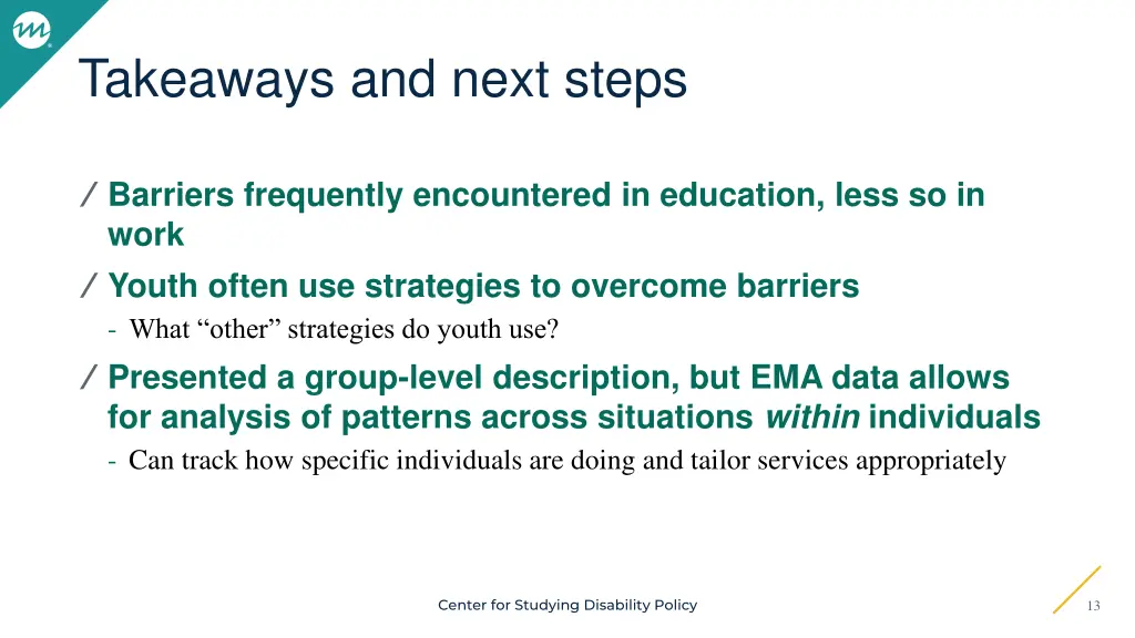 takeaways and next steps