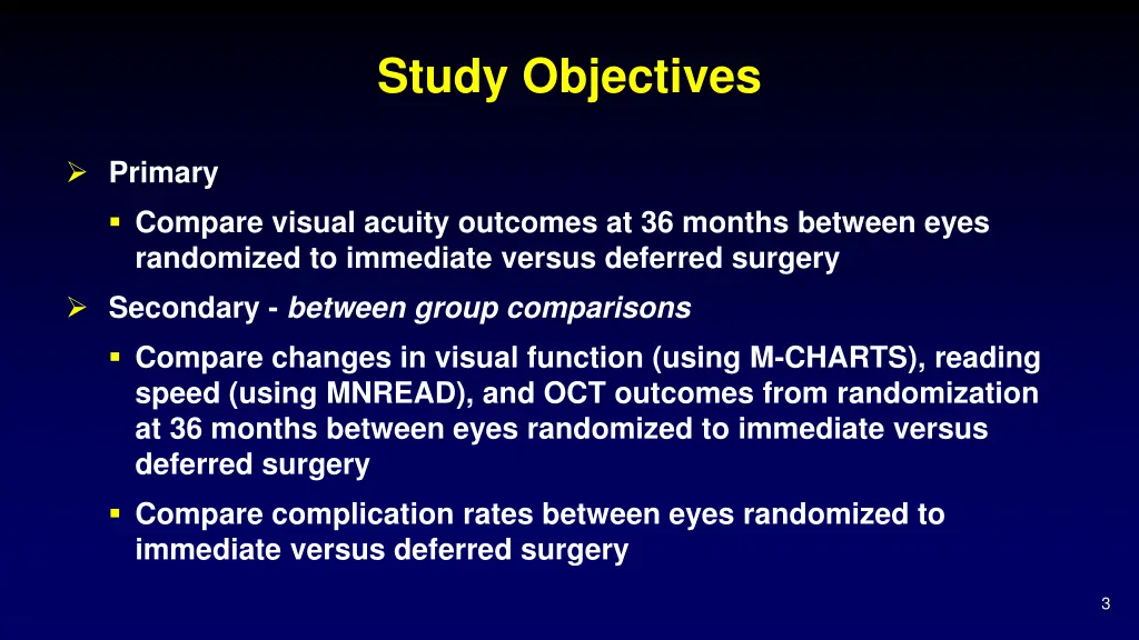 study objectives
