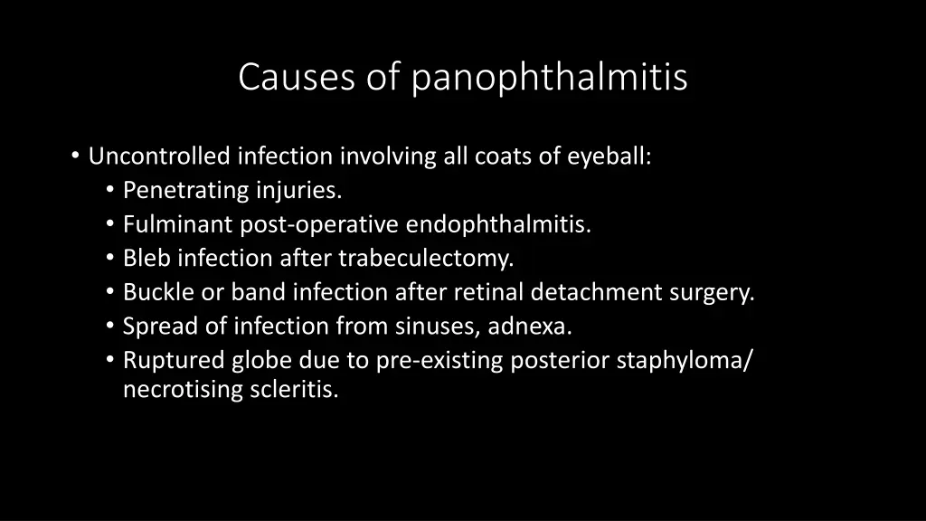 causes of panophthalmitis