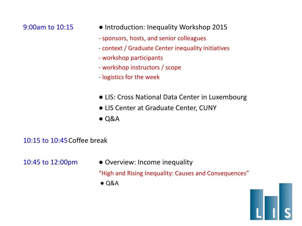 9 00am to 10 15