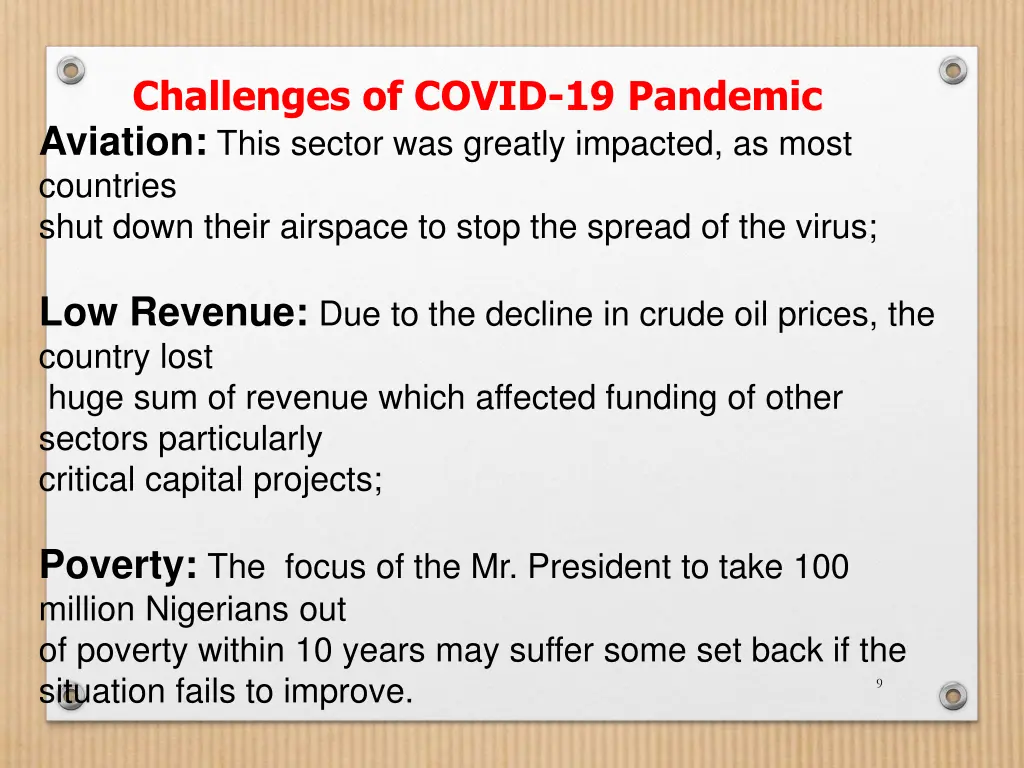 challenges of covid 19 pandemic 1