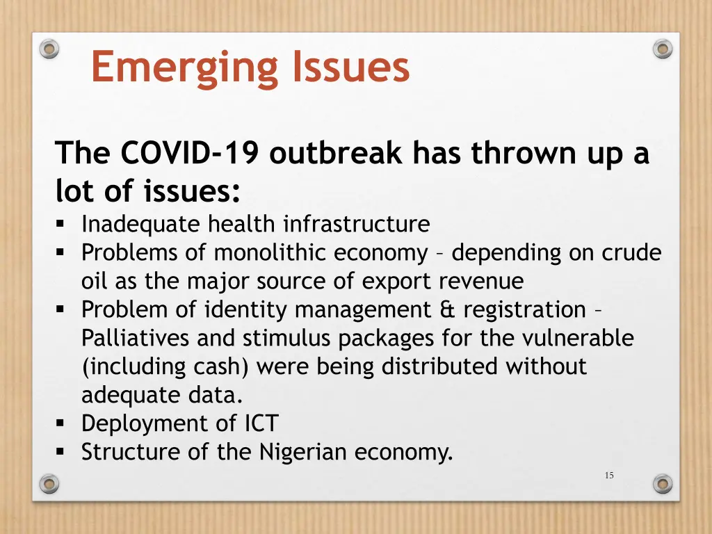emerging issues