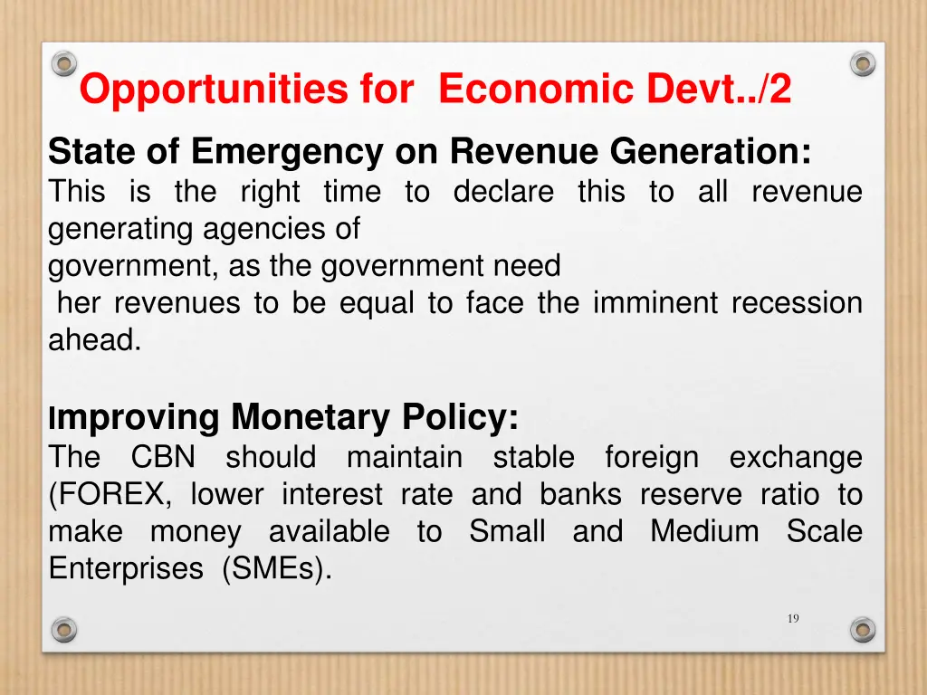 opportunities for economic devt 2 1