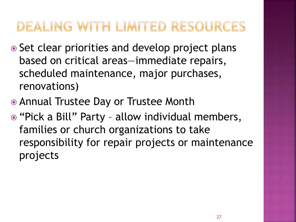 dealing with limited resources