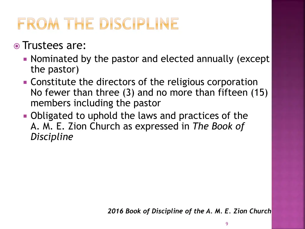 from the discipline