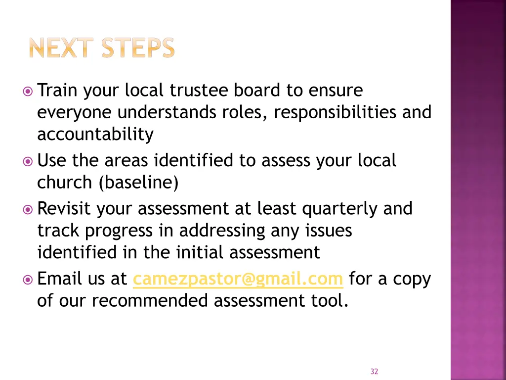 next steps