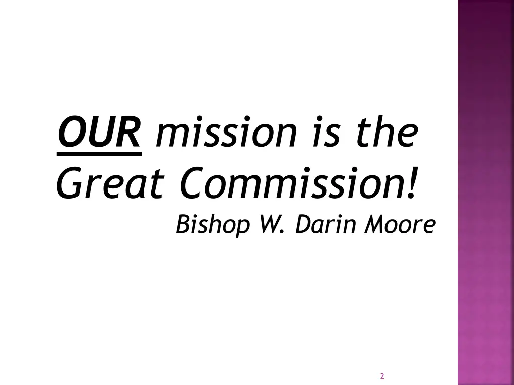 our mission is the great commission bishop