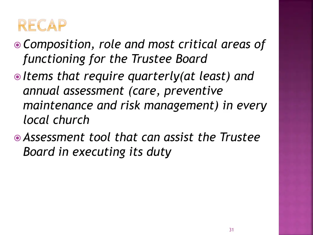 recap composition role and most critical areas