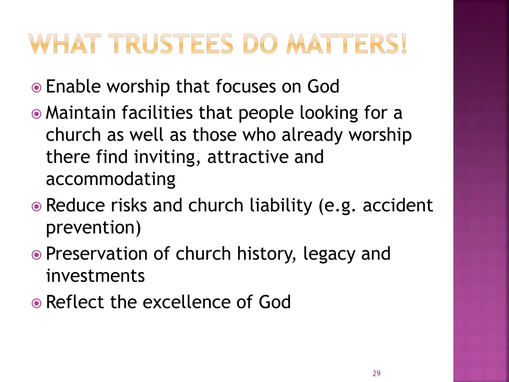 what trustees do matters