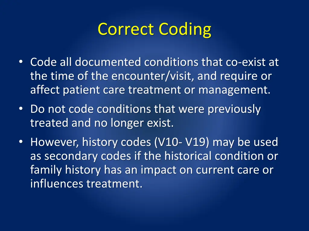 correct coding