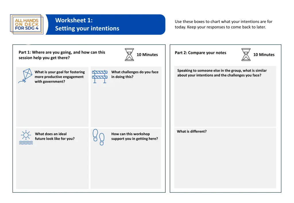 worksheet 1 setting your intentions