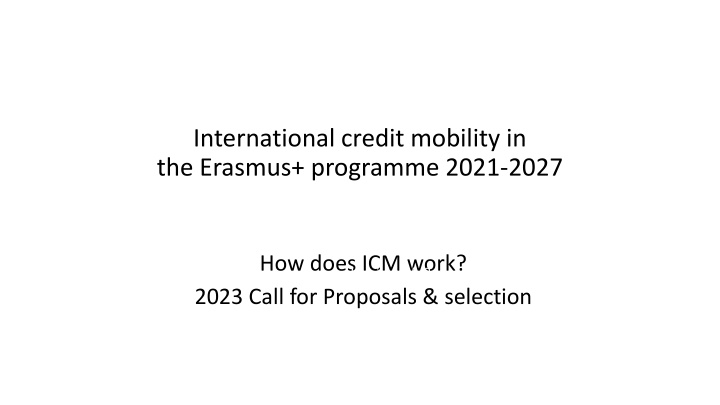 international credit mobility in the erasmus
