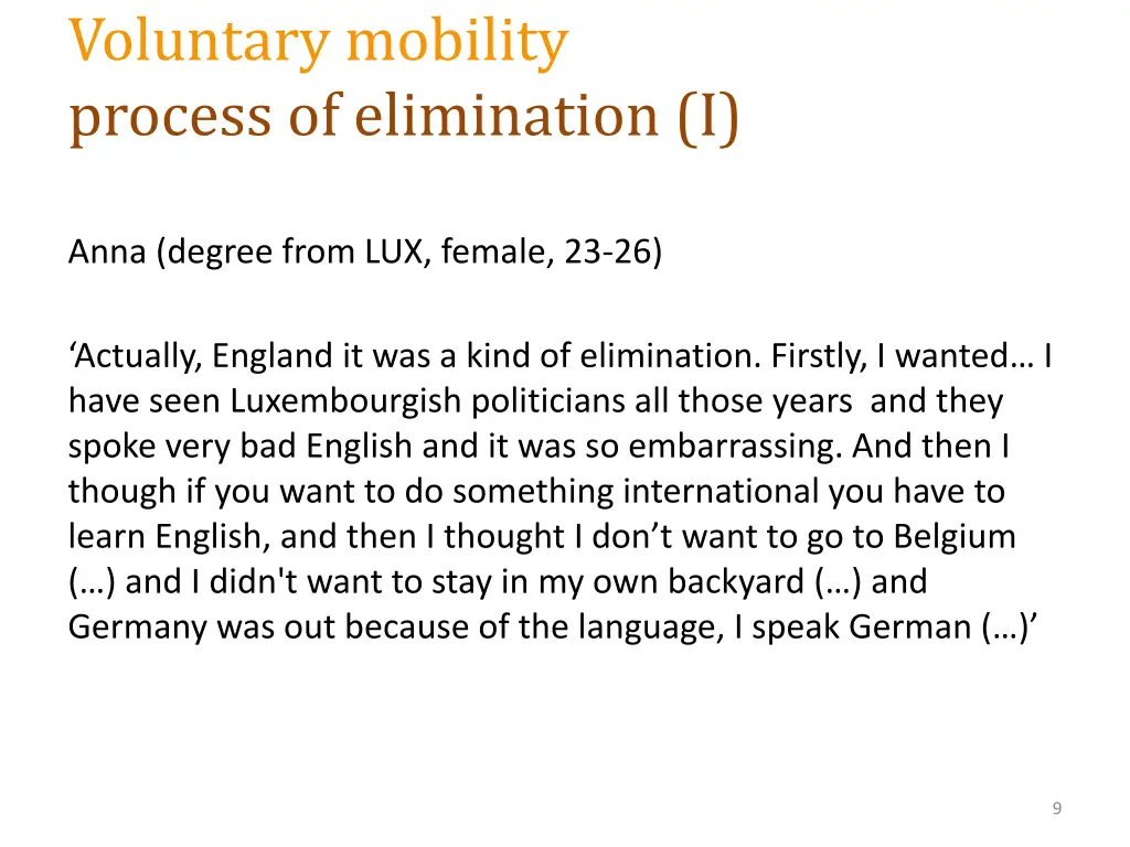voluntary mobility process of elimination i