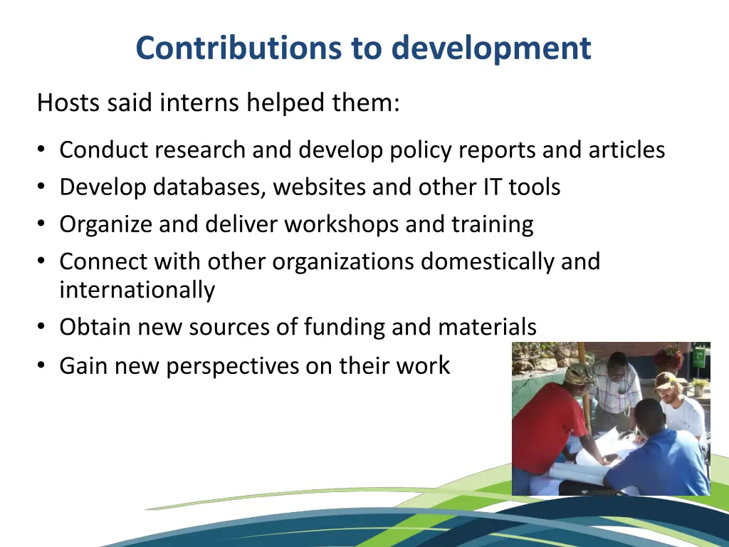 contributions to development 1
