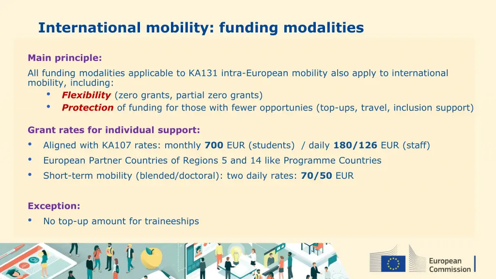 international mobility funding modalities