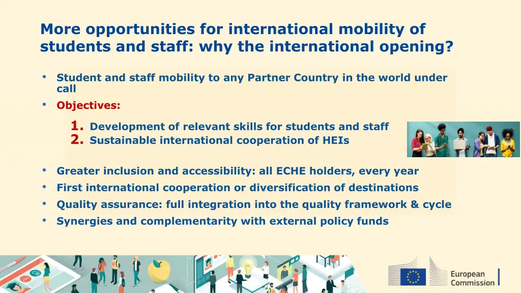 more opportunities for international mobility