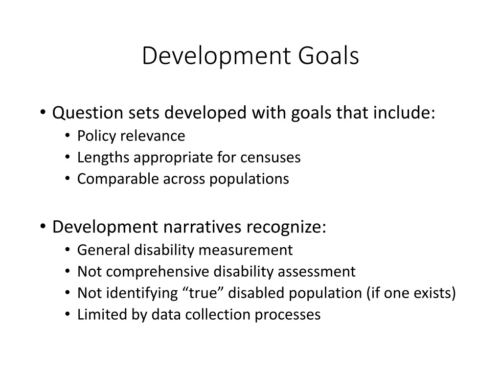 development goals