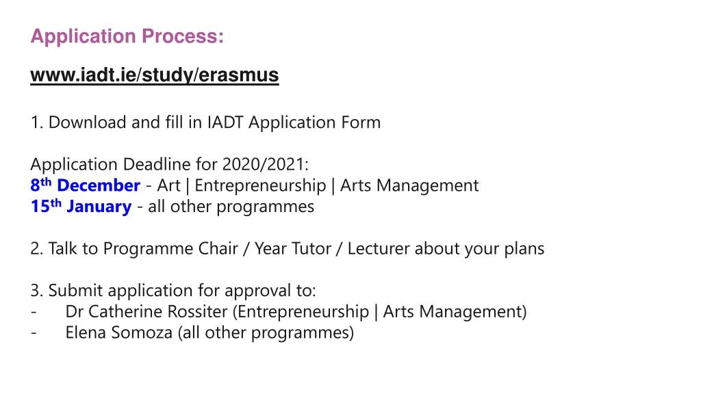 application process