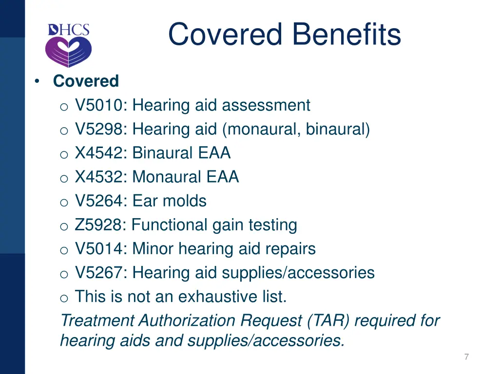 covered benefits