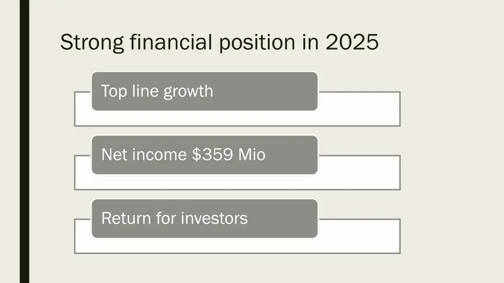 strong financial position in 2025