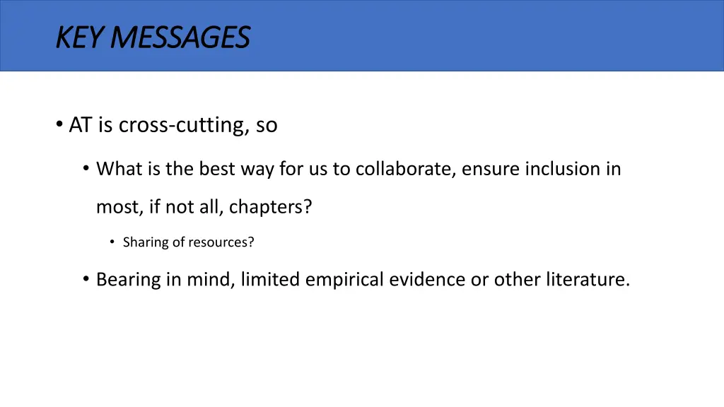 key messages key messages