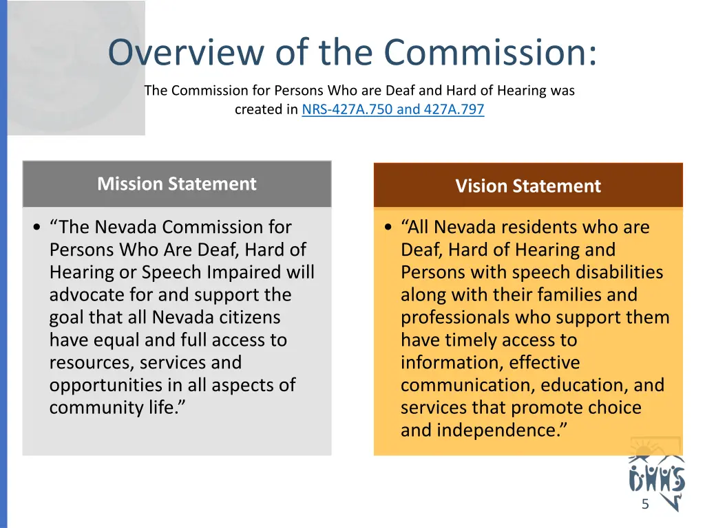 overview of the commission