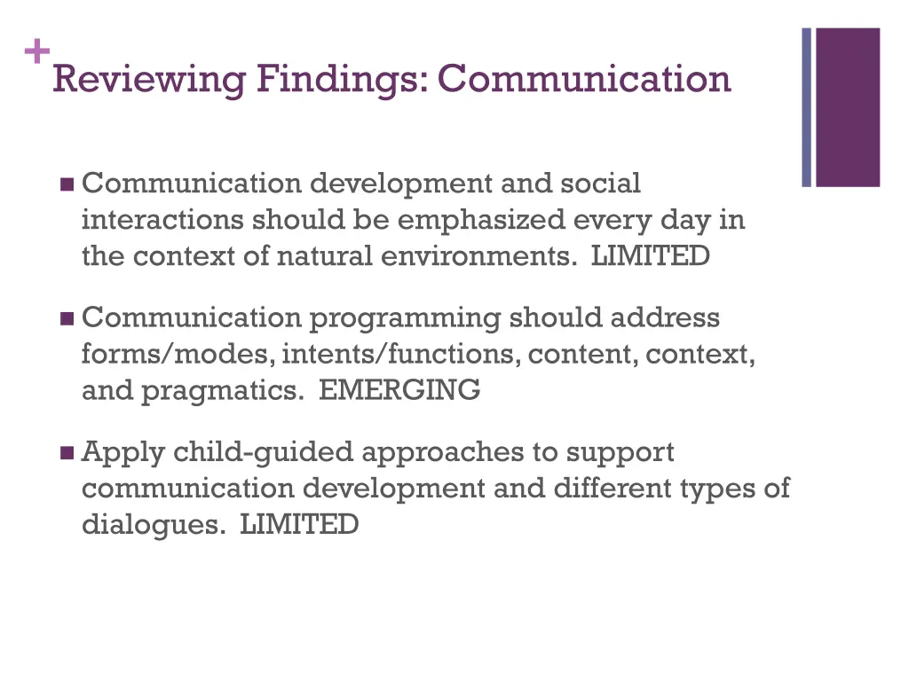 reviewing findings communication