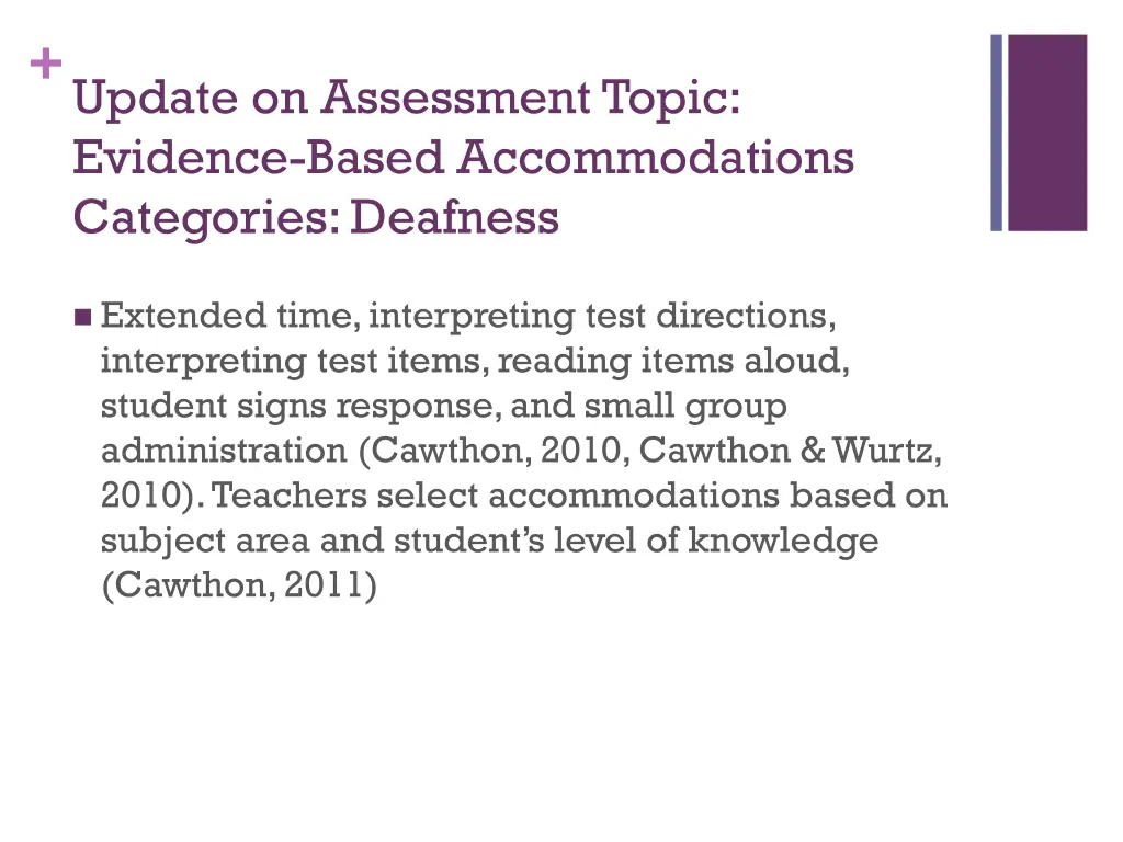 update on assessment topic evidence based