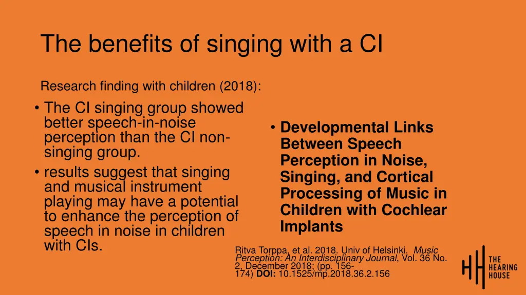 the benefits of singing with a ci