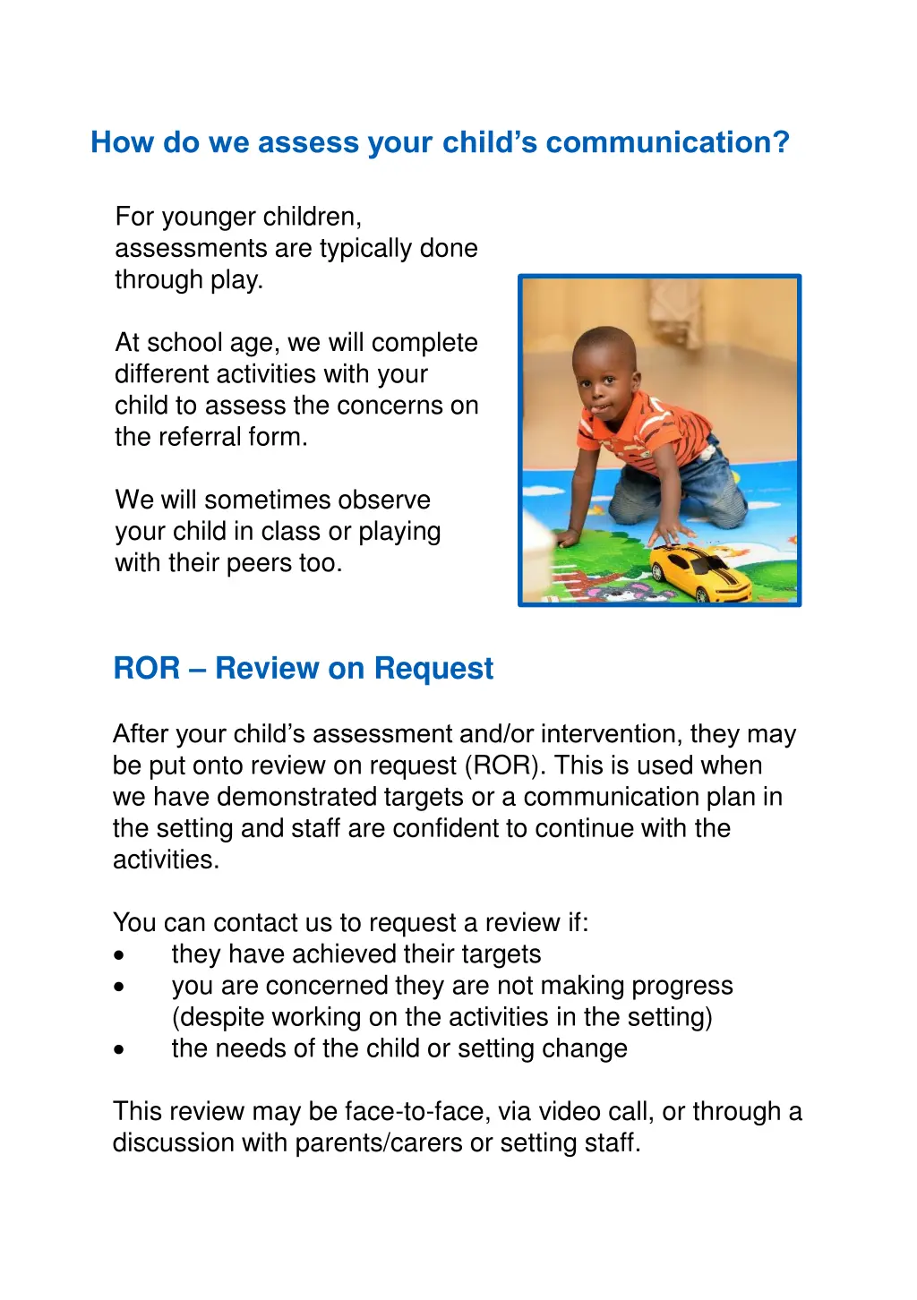 how do we assess your child s communication