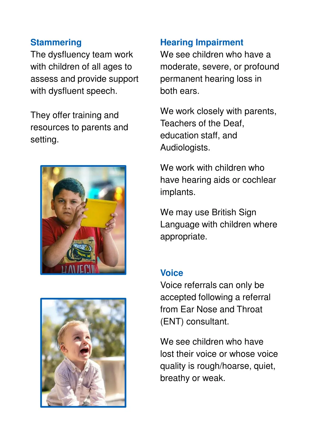 stammering the dysfluency team work with children