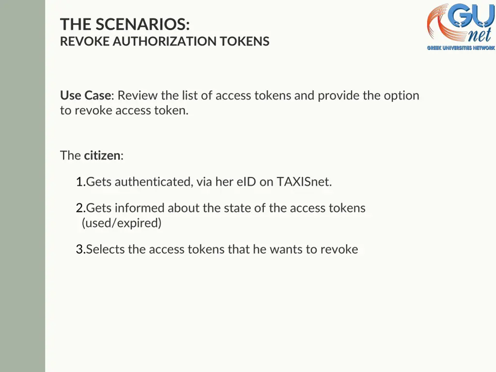 the scenarios revoke authorization tokens