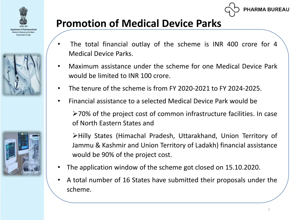 promotion of medical device parks