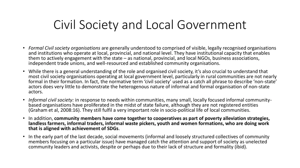 civil society and local government