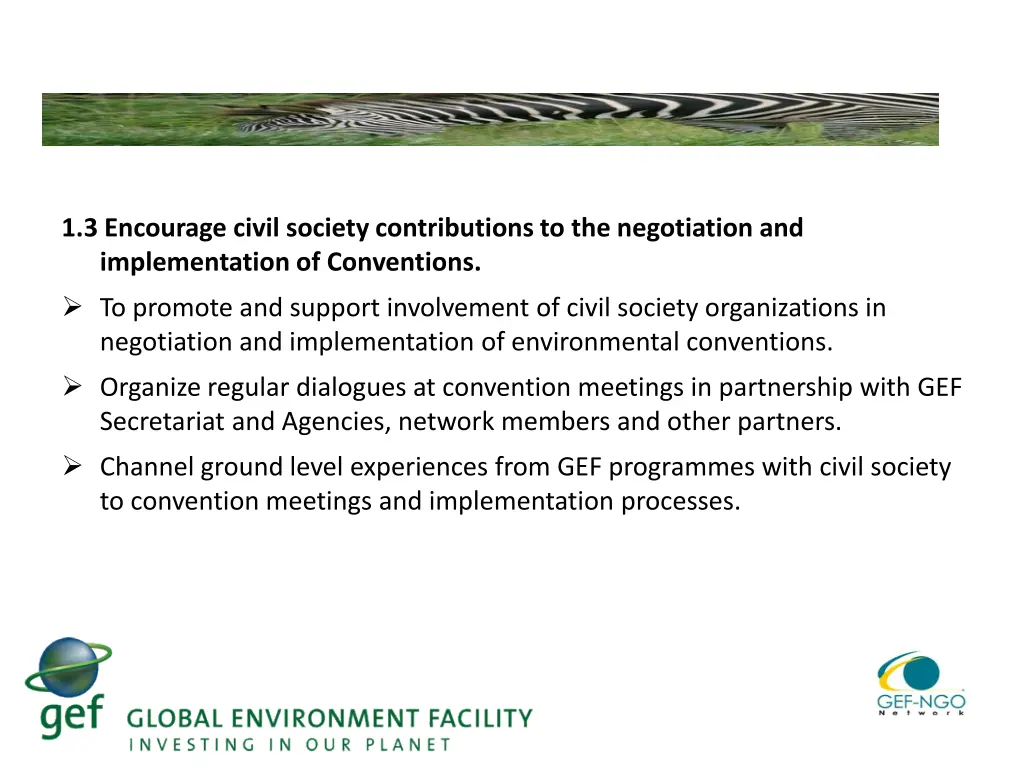 1 3 encourage civil society contributions