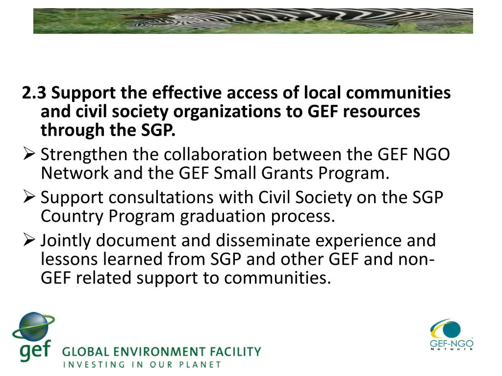 2 3 support the effective access of local
