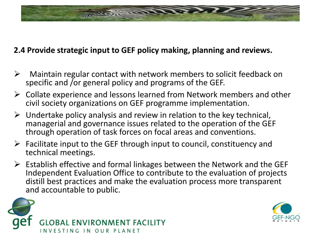 2 4 provide strategic input to gef policy making