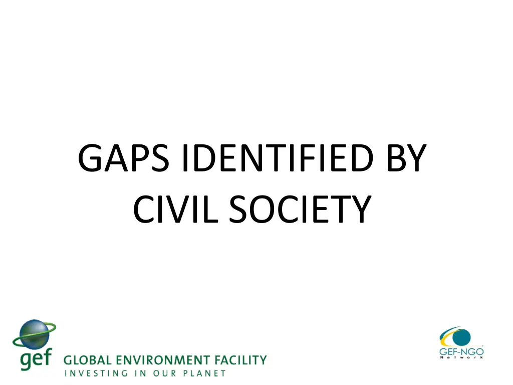 gaps identified by civil society