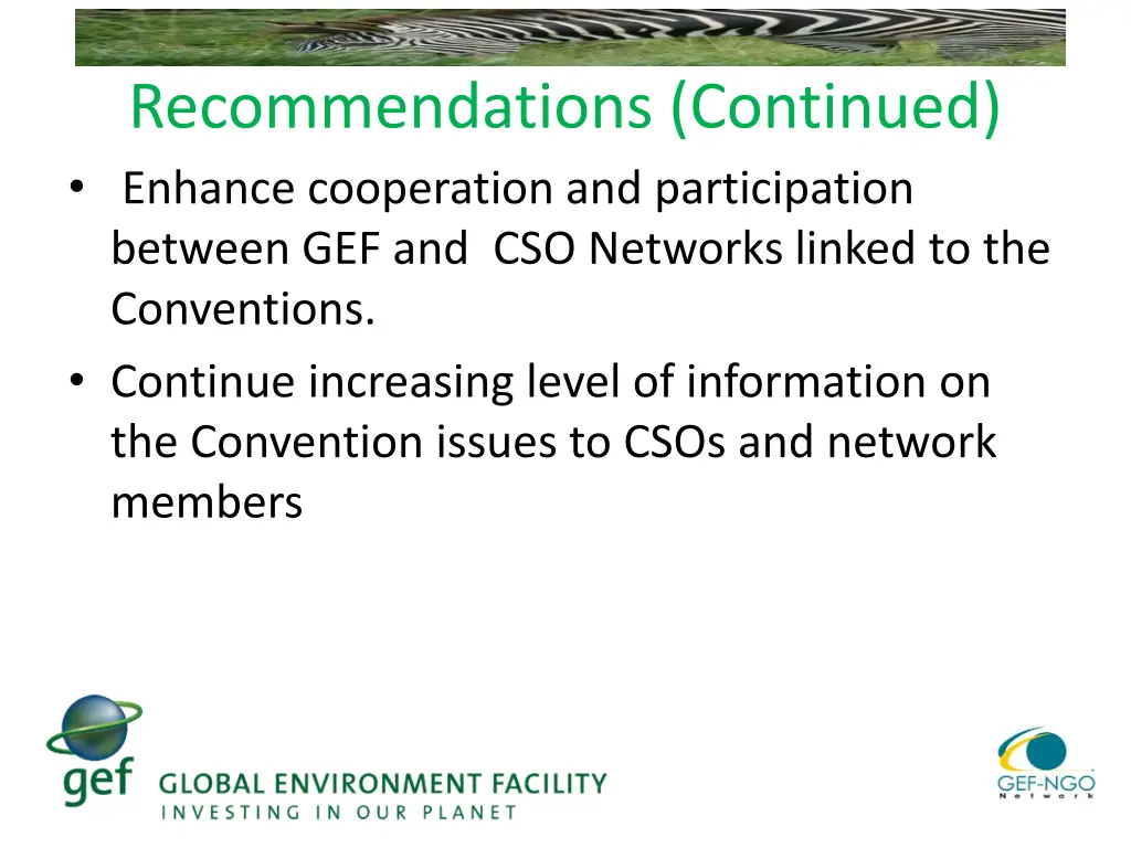 recommendations continued enhance cooperation