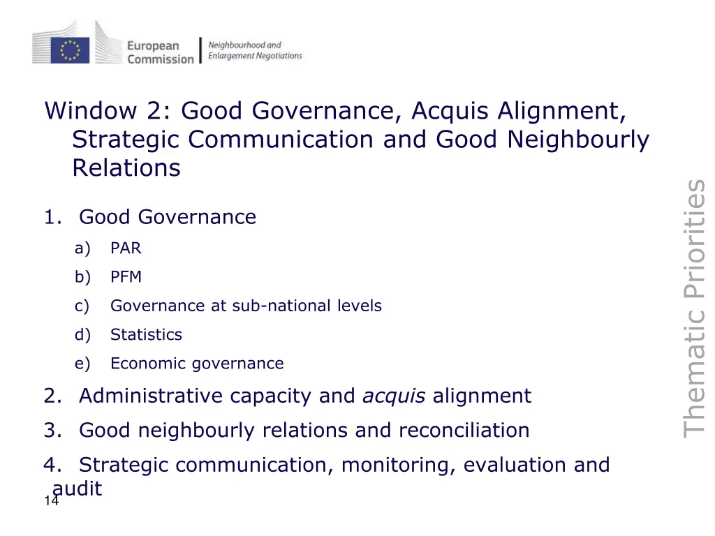 window 2 good governance acquis alignment 1