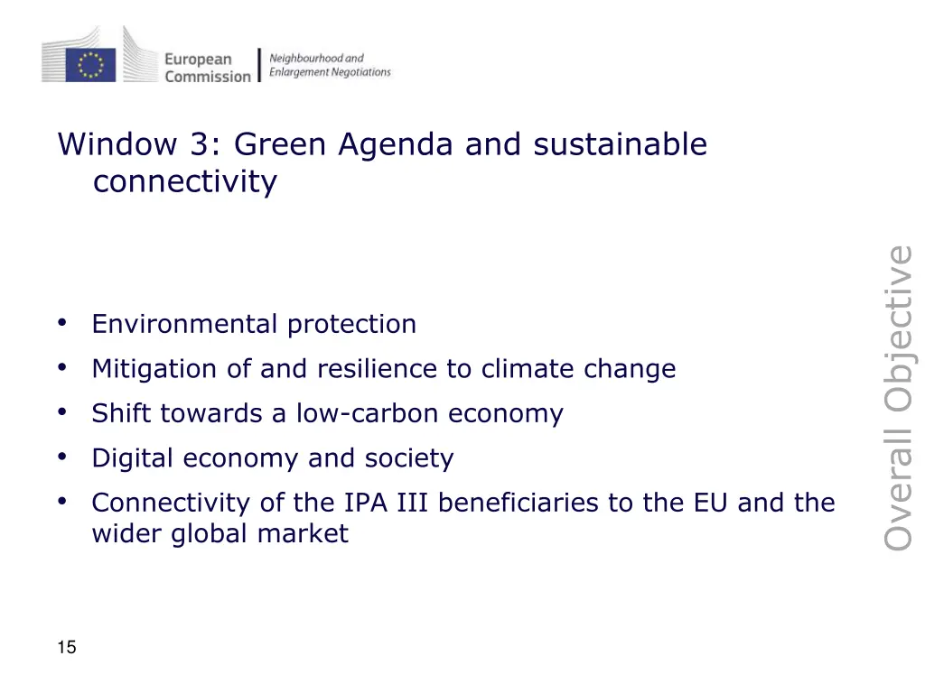 window 3 green agenda and sustainable connectivity