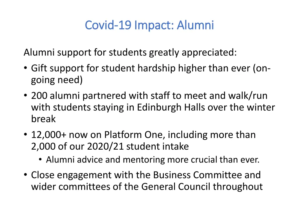 covid covid 19 impact 19 impact alumni