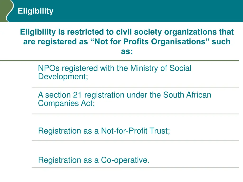 eligibility