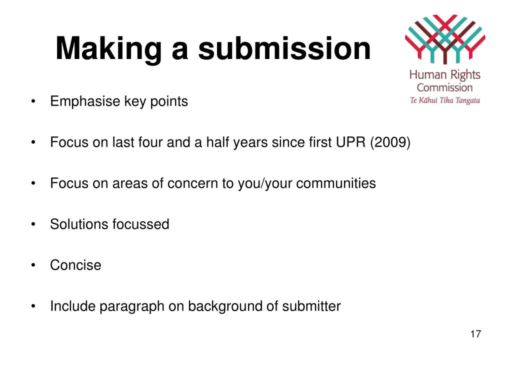 making a submission 2