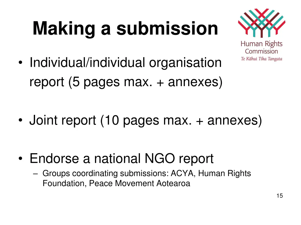 making a submission