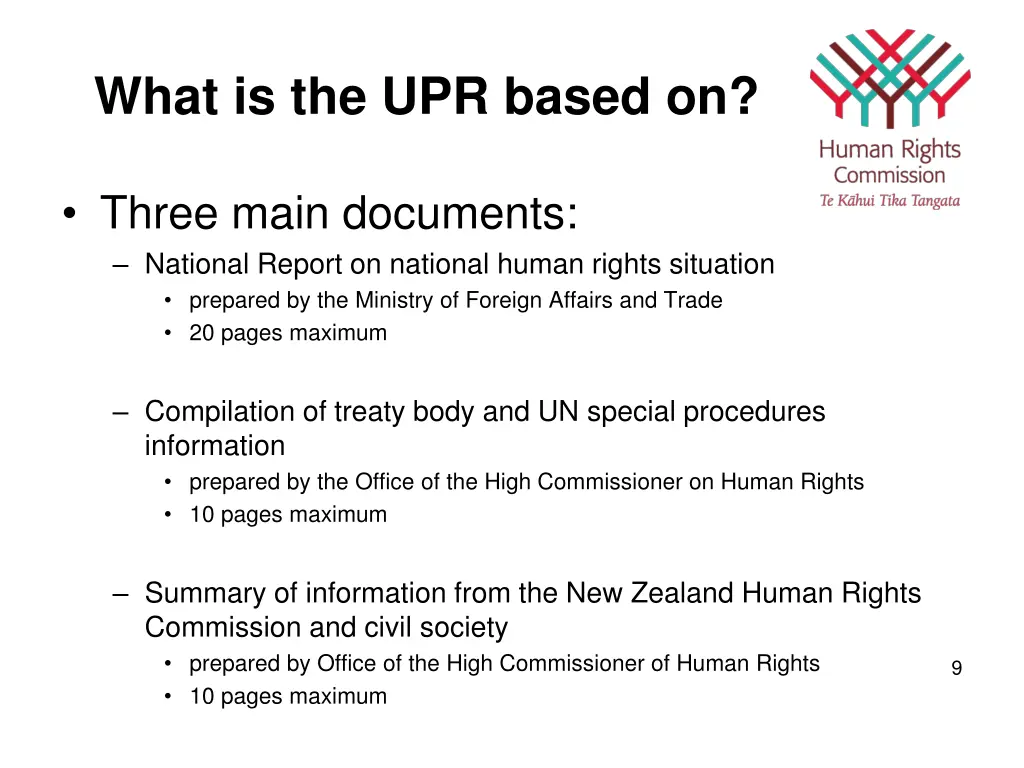 what is the upr based on